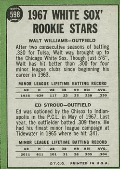 White Sox 1967 Rookie Stars (Walt Williams / Ed Stroud)  baseball card collectible - Main Image 2