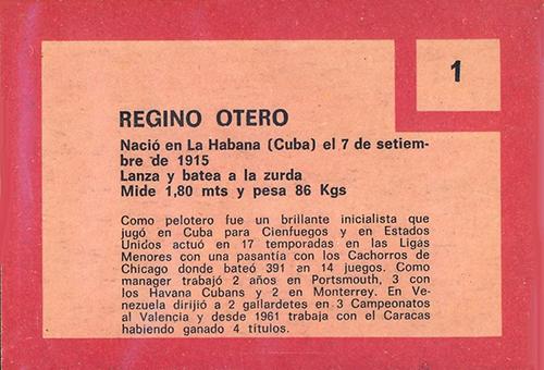 Regino Otero  baseball card collectible - Main Image 2