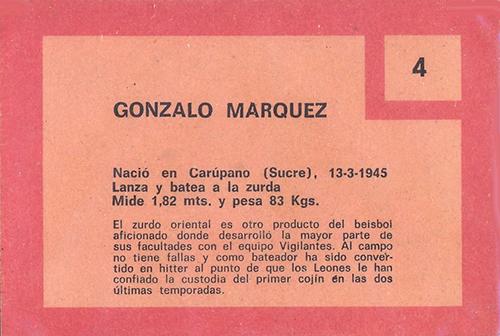 Gonzalo Marquez  baseball card collectible - Main Image 2