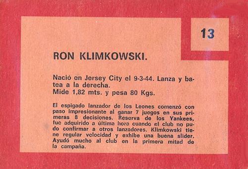 Ron Klimkowski  baseball card collectible - Main Image 2