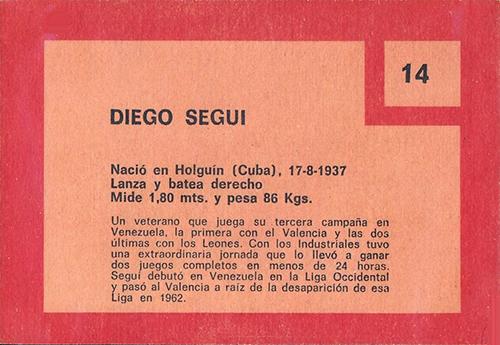 Diego Segui  baseball card collectible - Main Image 2