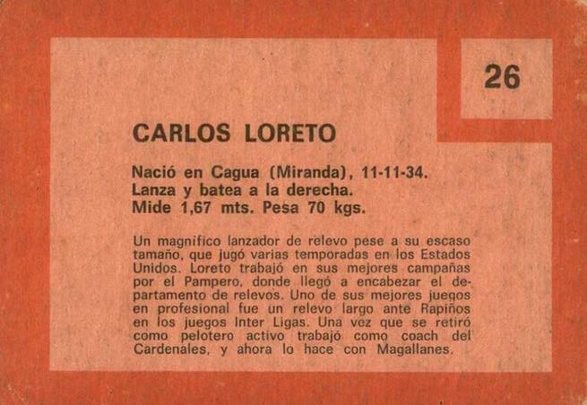 Carlos Loreto  baseball card collectible - Main Image 2