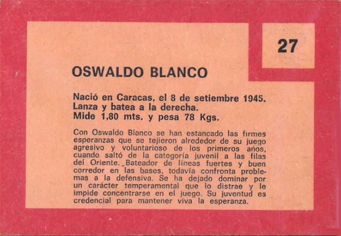 Ossie Blanco  baseball card collectible - Main Image 2