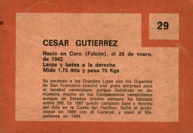 Cesar Gutierrez  baseball card collectible - Main Image 2