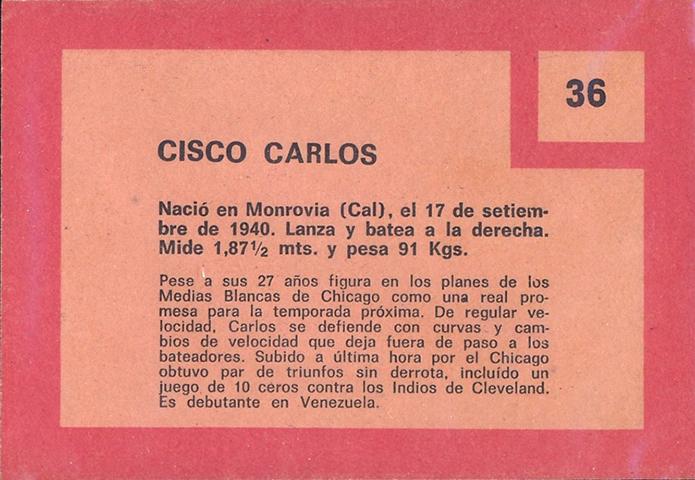Cisco Carlos  baseball card collectible - Main Image 2
