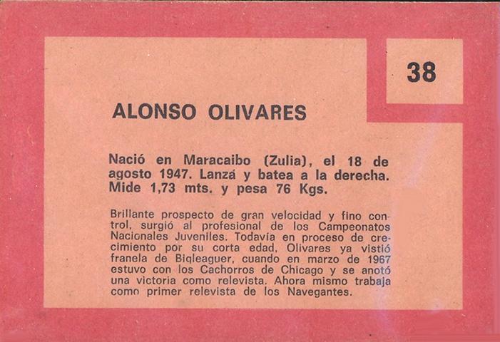 Alonso Olivares  baseball card collectible - Main Image 2