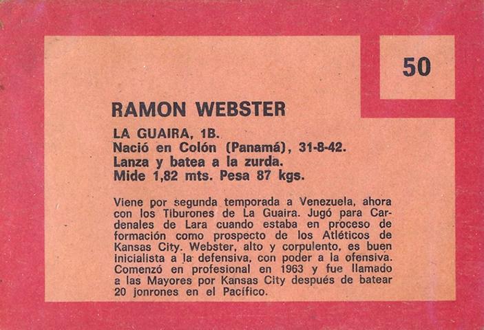 Ramon Webster  baseball card collectible - Main Image 2