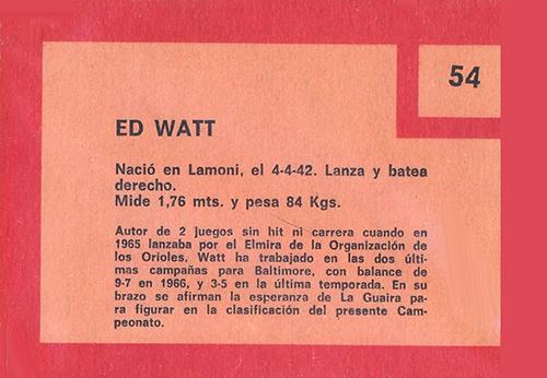 Ed Watt  baseball card collectible - Main Image 2