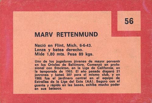 Merv Rettenmund  baseball card collectible - Main Image 2