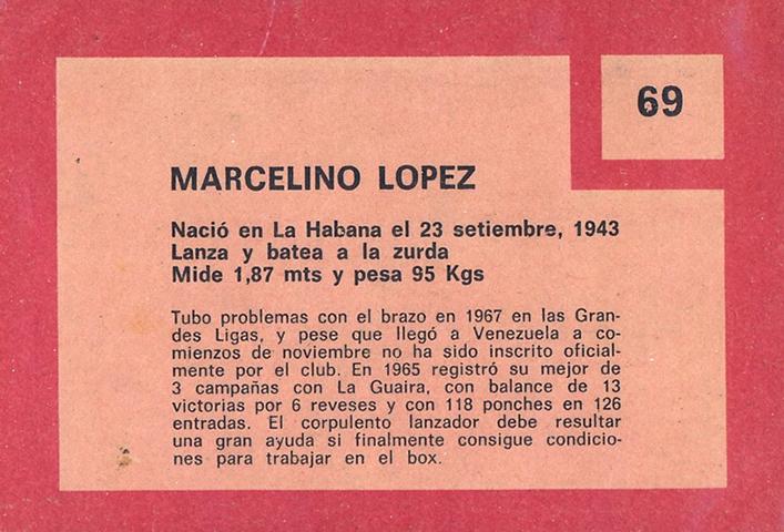 Marcelino Lopez  baseball card collectible - Main Image 2