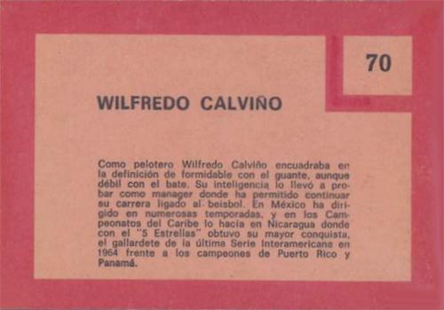 Wilfredo Calvino  baseball card collectible - Main Image 2