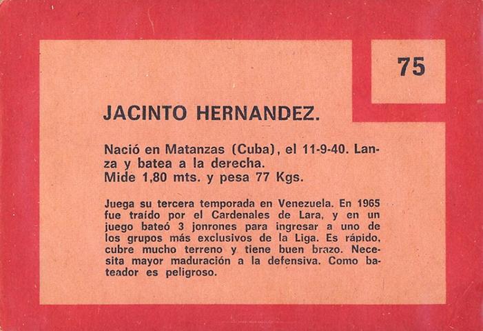 Jacinto Hernandez  baseball card collectible - Main Image 2