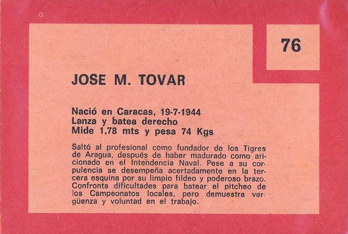 Jose Tovar  baseball card collectible - Main Image 2