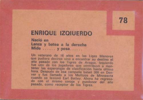 Enrique Izquierdo  baseball card collectible - Main Image 2