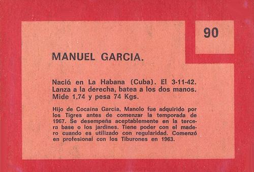 Manuel Garcia  baseball card collectible - Main Image 2