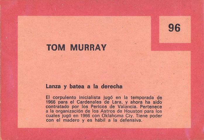 Tom Murray  baseball card collectible - Main Image 2