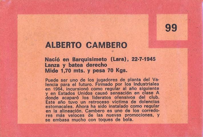 Alberto Cambero  baseball card collectible - Main Image 2