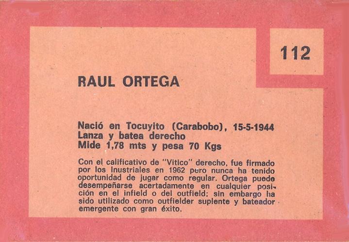 Raul Ortega  baseball card collectible - Main Image 2