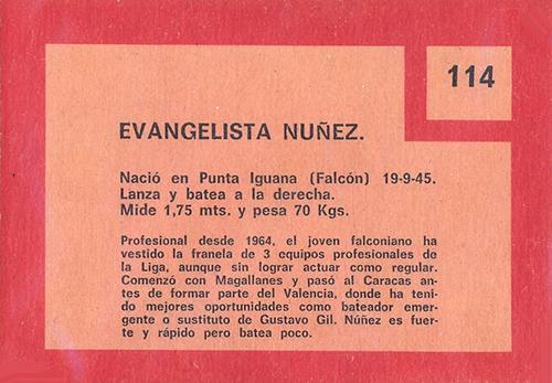 Evangelista Nunez  baseball card collectible - Main Image 2