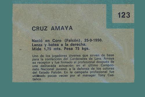 Cruz Amaya  baseball card collectible - Main Image 2