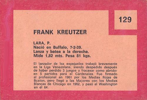 Frank Kreutzer  baseball card collectible - Main Image 2