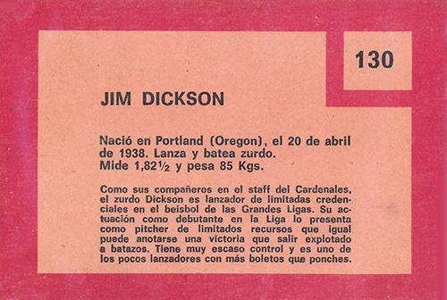 Jim Dickson  baseball card collectible - Main Image 2