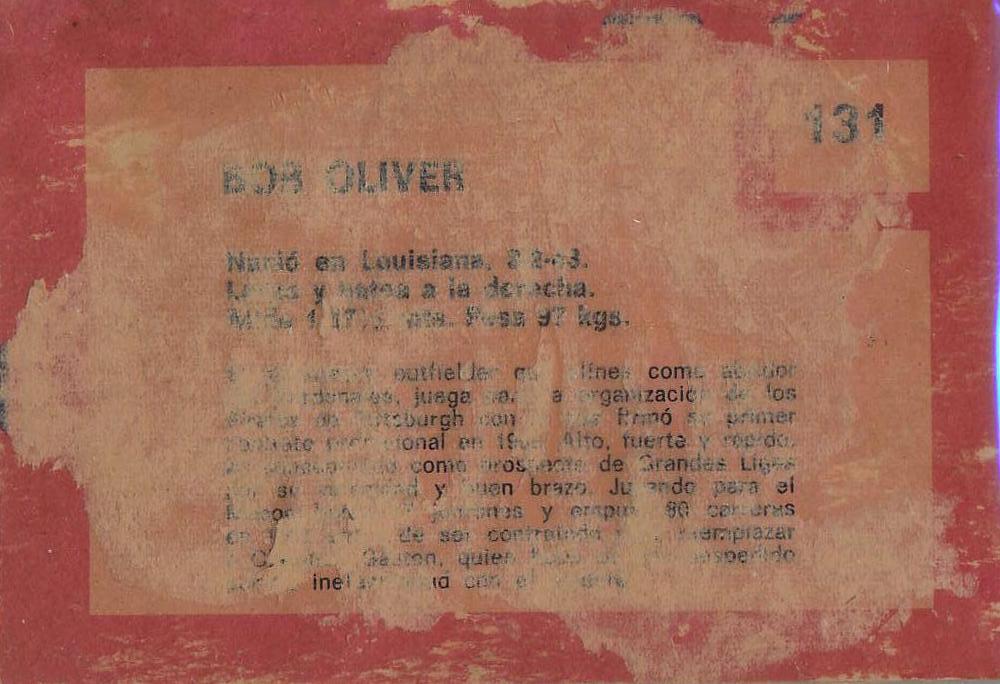 Bob Oliver  baseball card collectible - Main Image 2