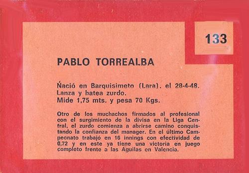 Pablo Torrealba  baseball card collectible - Main Image 2