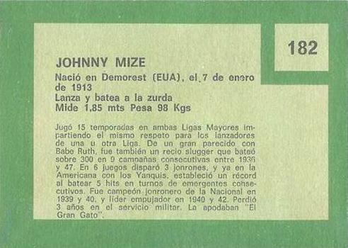 Johnny Mize  baseball card collectible - Main Image 2