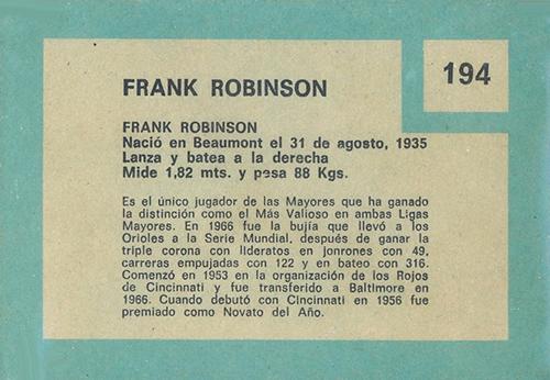Frank Robinson  baseball card collectible - Main Image 2