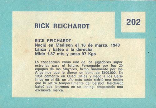 Rick Reichardt  baseball card collectible - Main Image 2
