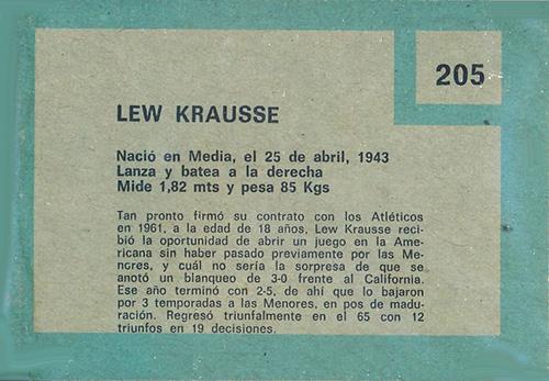 Lew Krausse  baseball card collectible - Main Image 2