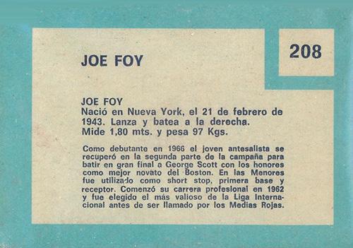 Joe Foy  baseball card collectible - Main Image 2