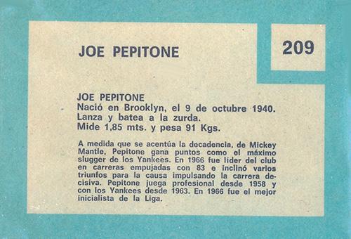 Joe Pepitone  baseball card collectible - Main Image 2