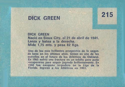 Dick Green  baseball card collectible - Main Image 2