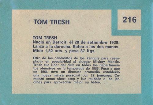 Tom Tresh  baseball card collectible - Main Image 2