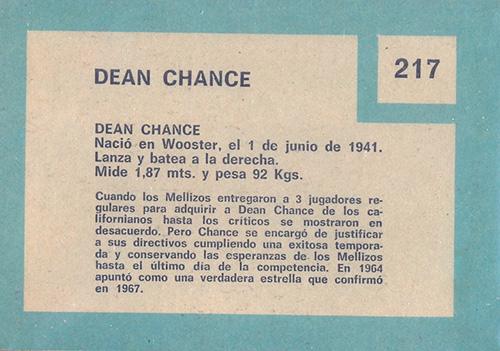 Dean Chance  baseball card collectible - Main Image 2