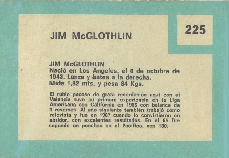 Jim McGlothlin  baseball card collectible - Main Image 2
