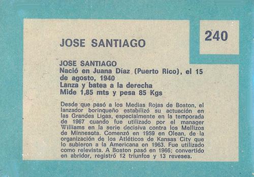 Jose Santiago  baseball card collectible - Main Image 2