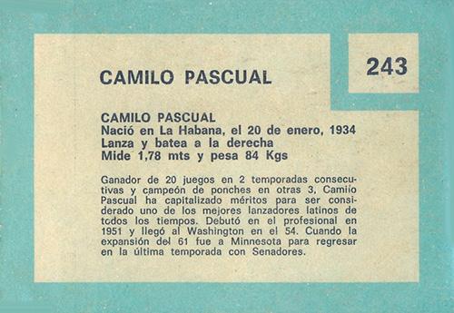Camilo Pascual  baseball card collectible - Main Image 2