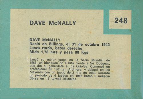 Dave McNally  baseball card collectible - Main Image 2