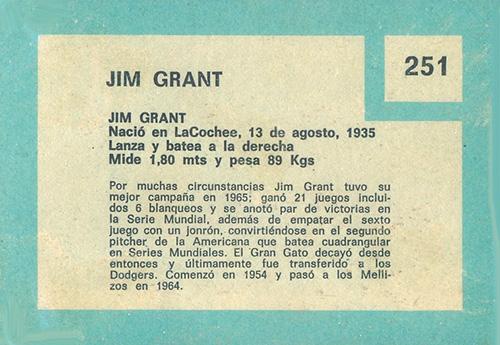 Jim Grant  baseball card collectible - Main Image 2