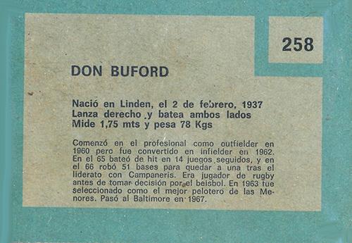 Don Buford  baseball card collectible - Main Image 2
