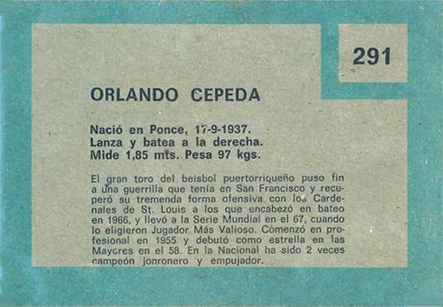 Orlando Cepeda  baseball card collectible - Main Image 2