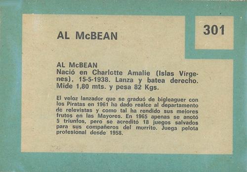 Al McBean  baseball card collectible - Main Image 2