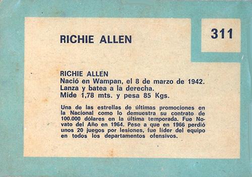 Richie Allen  baseball card collectible - Main Image 2