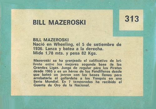 Bill Mazeroski  baseball card collectible - Main Image 2