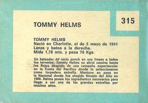 Tommy Helms  baseball card collectible - Main Image 2