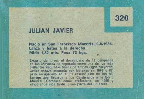 Julian Javier  baseball card collectible - Main Image 2