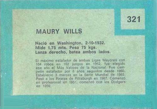 Maury Wills  baseball card collectible - Main Image 2